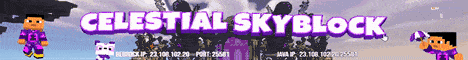 Celestial Skyblock Minecraft server banner