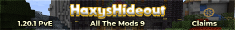 Haxys ATM9 Minecraft server banner