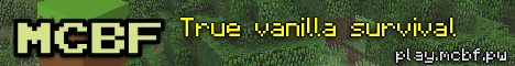MCBF Minecraft server banner